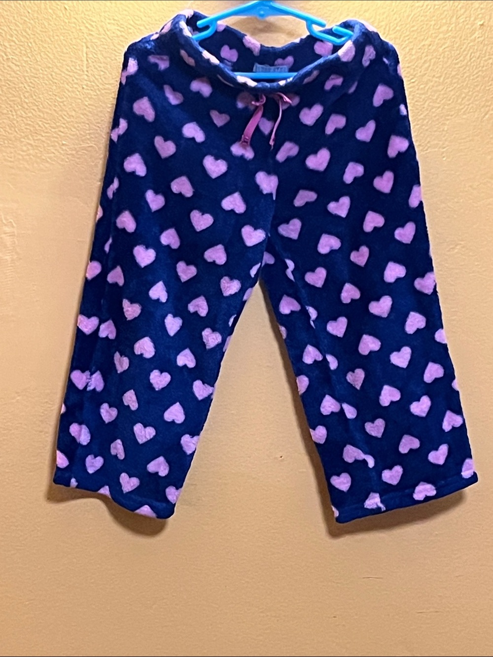 Komar Kids Navy Pajama Pants with Pink Heart Print